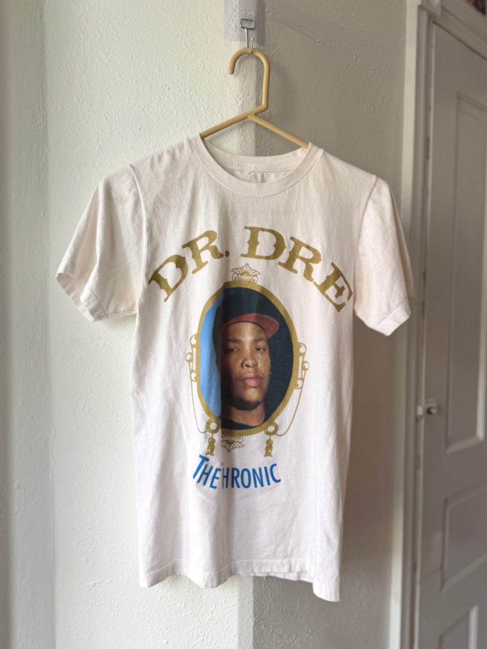2010 Death Row Records Dr. Dre The Chronic white w gold album T-shirt